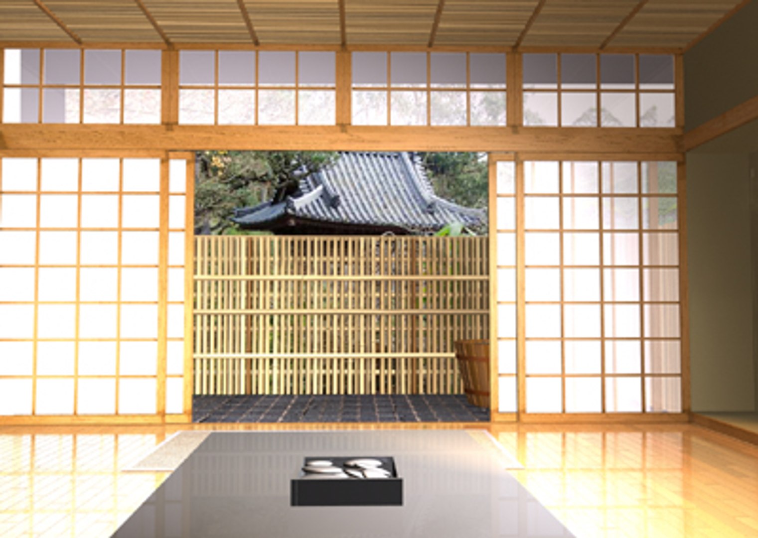3d Model Japanese Pagoda Interior Iges