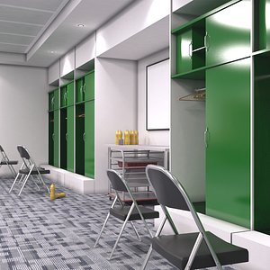 3D Locker Room 2 - Green model