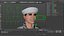Azjatycki marynarz US Navy przygotowany do Cinema 4D