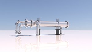 Refinery Heat Exchanger Shell and Tube 3D model