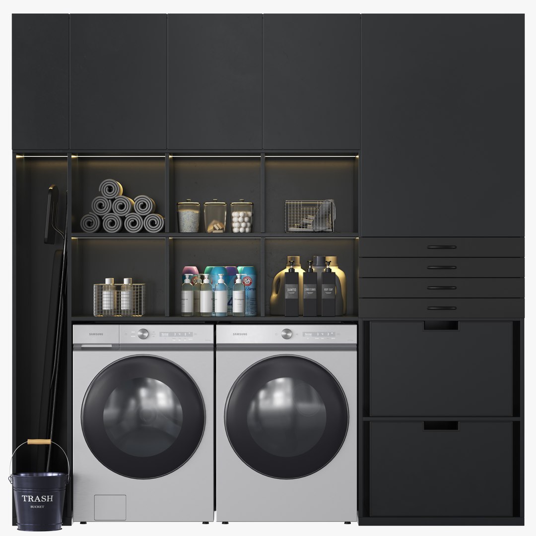 Laundry Room Set 01 3D Model - TurboSquid 1972050