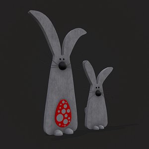 3D Wood Bunnys Easter Decoration