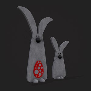Wood Bunnys Easter Decoration