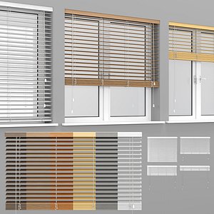 wooden blinds window 3D model