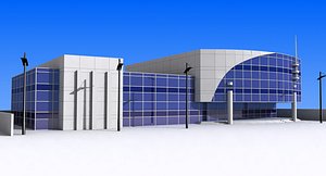 3D office building architecture model