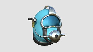 Diving Helmet B 02 Blue - Character Design Fashion 3D model