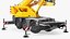 Mobilkran Liebherr mit montierten Betonbarrieren