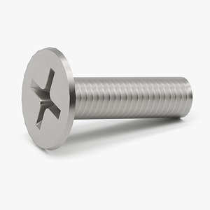 3D Phillips Flat Head Screw - Game-Ready Low-Poly model