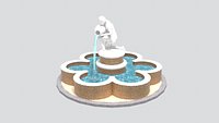 Stone Waterfall Fountain with Rockery 3D Model