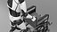 Humanoid Robot Pushing Wheelchair Animated Rigged For Maya model
