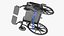Humanoid Robot Pushing Wheelchair Animated Rigged For Maya model