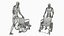 Humanoid Robot Pushing Wheelchair Animated Rigged For Maya model