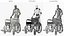 Humanoid Robot Pushing Wheelchair Animated Rigged For Maya model