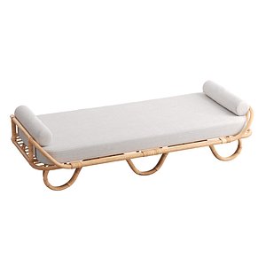 Decorative Rattan Daybed 3D model