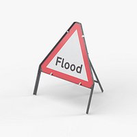 Flood Triangular Road Sign