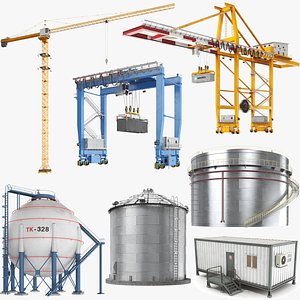 3D Industrial Buildings Collection