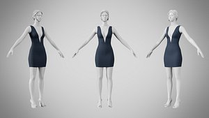 Dress 34 Digital Pulse Brocade v2 3D model