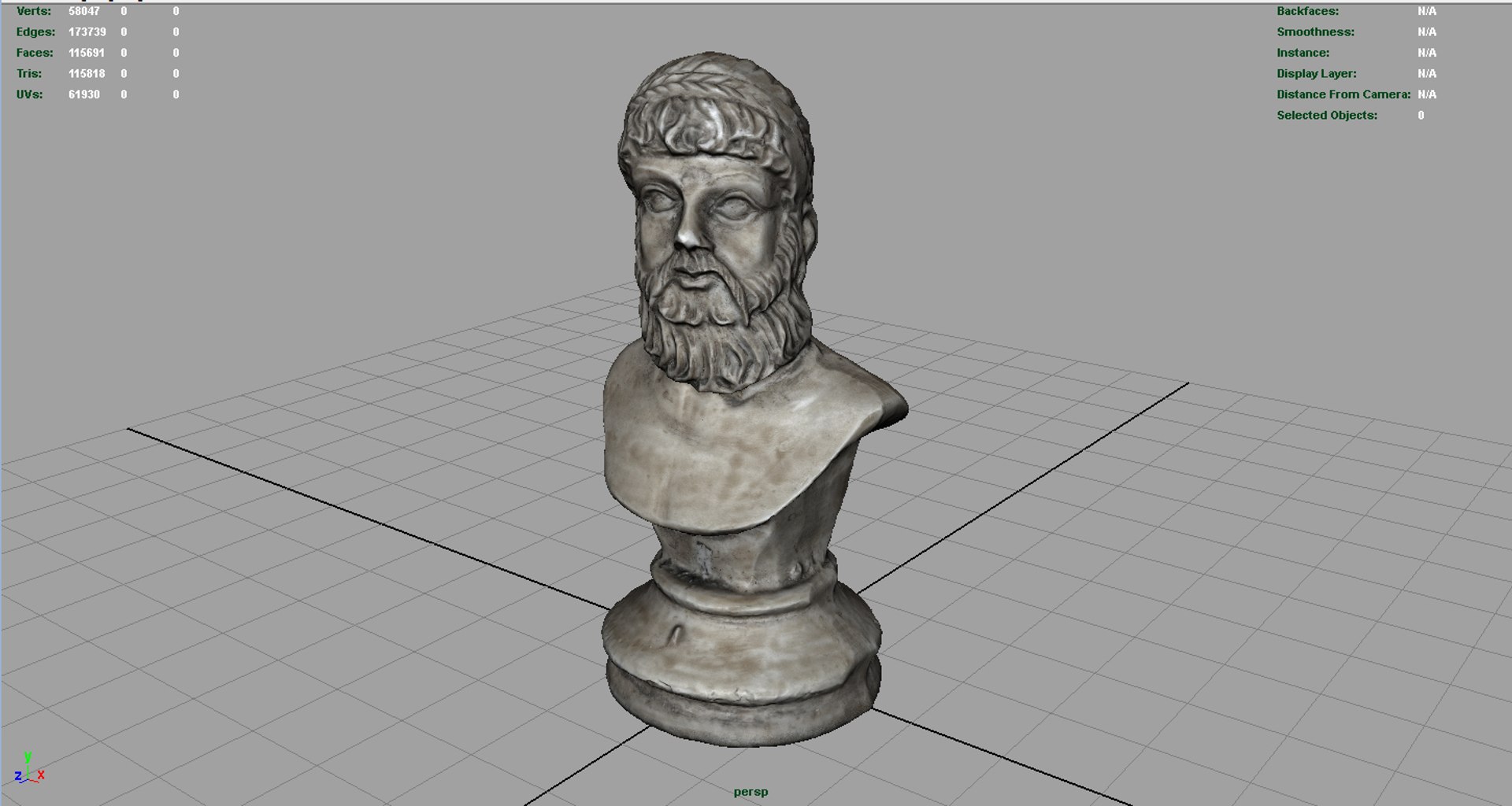 Greek Bust 3d Model