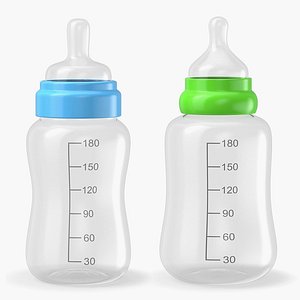 3D Baby Bottles Collection model