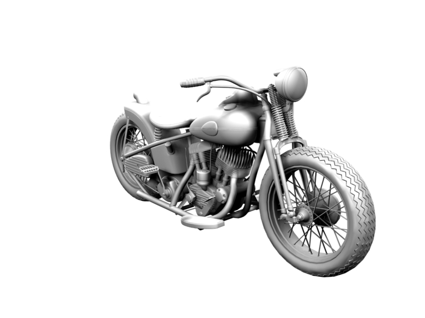 Custom Bobber Motorcycle-type Chopper 3D model
