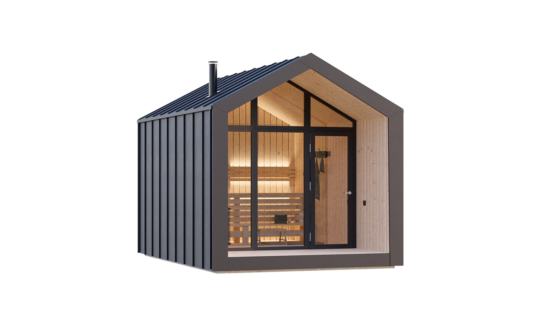 3D Scandinavian outdoor sauna cabin TurboSquid 1949658