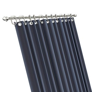 Cornice Classic Curtain 04 Chrome 3D