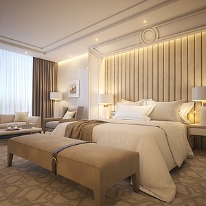 hotel room scene 3D model
