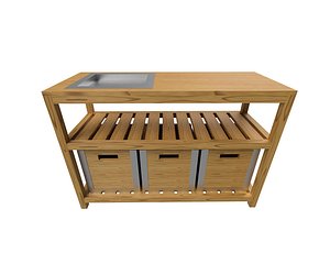 Potting bench for gardening 3D model