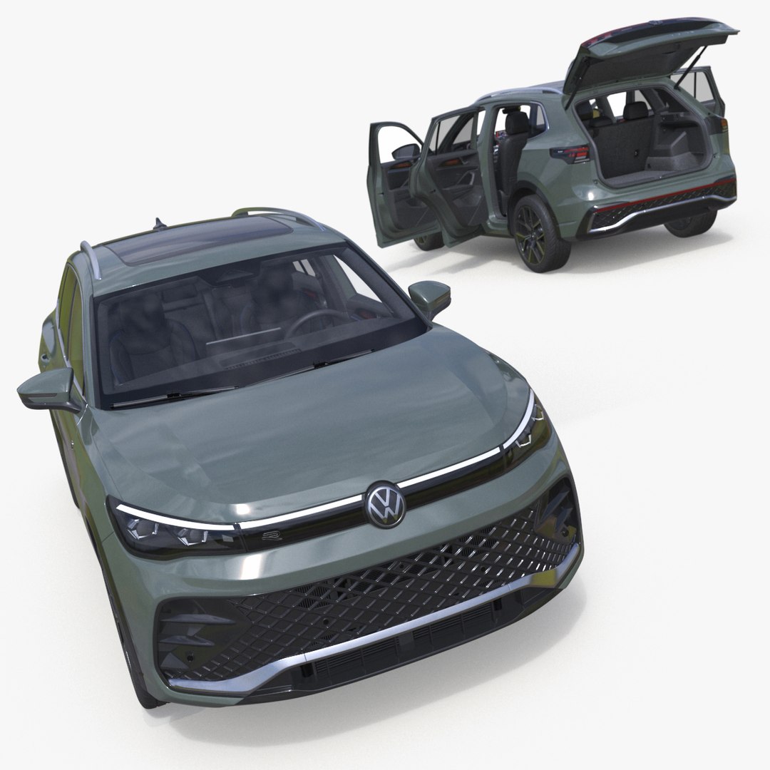 Volkswagen Tiguan 2024 Green Rigged 3D model preview