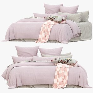 3D Adairs Hayman Soft Pink Quilted Quilt Cover
