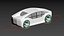 3D Self-driving car concept 3D with interior white