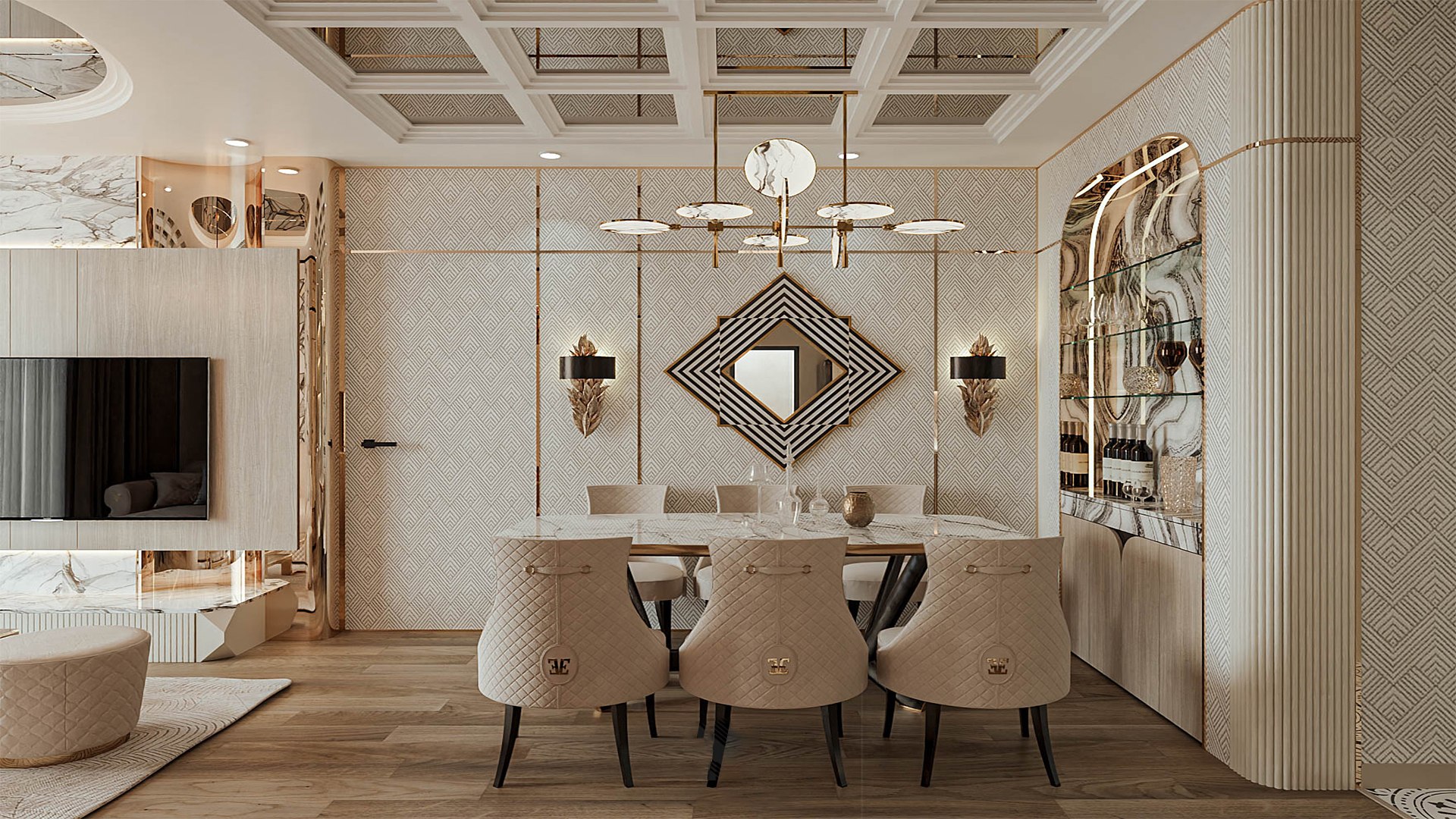 Subtle Elegance - Living Dining Kitchen - Sneechvn - MAX FBX OBJ SKP ...