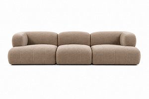 3D Modern Modular Boucle Sofa 3D Model Luxury 3-Seater Furniture Asset