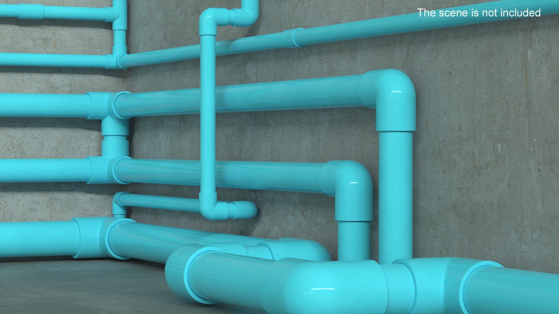 Plumbing PVC Pipes And Fittings Set 3D - TurboSquid 2302331