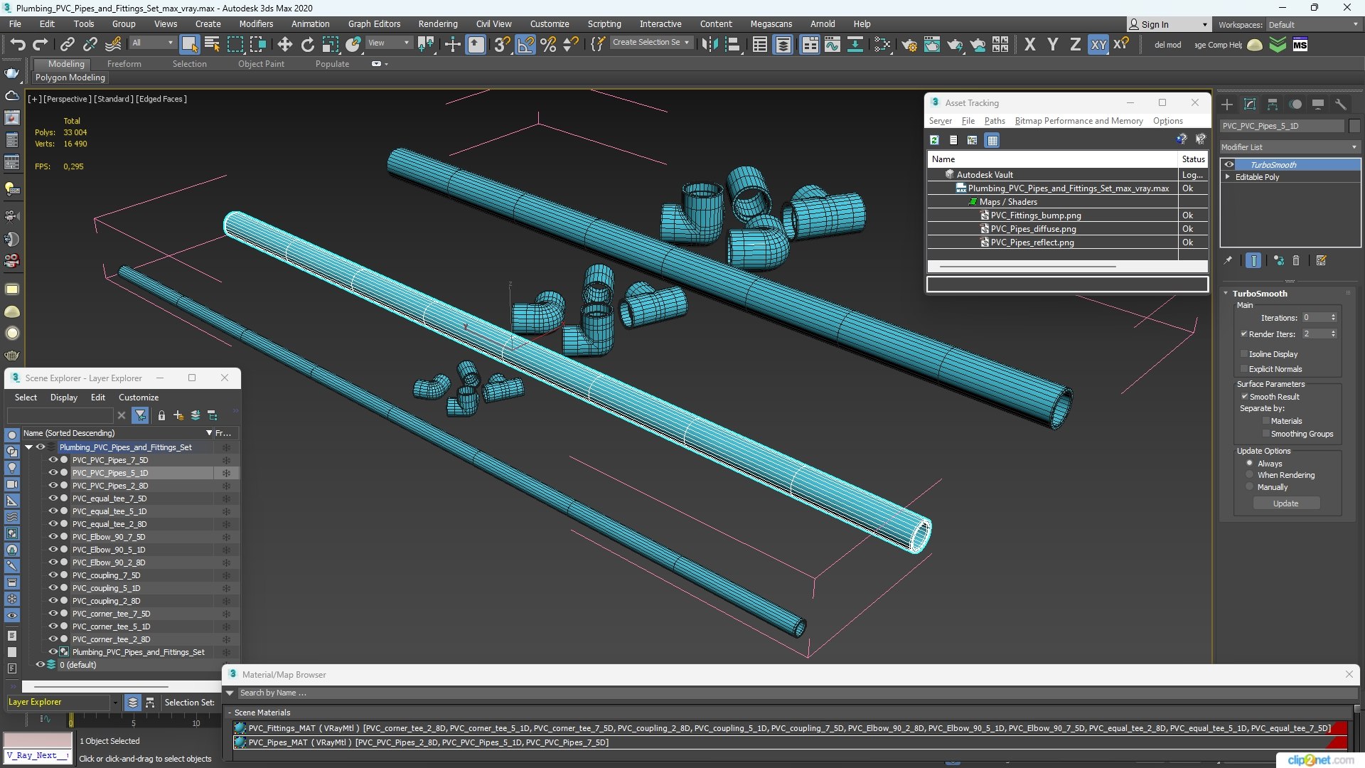Plumbing PVC Pipes And Fittings Set 3D - TurboSquid 2302331
