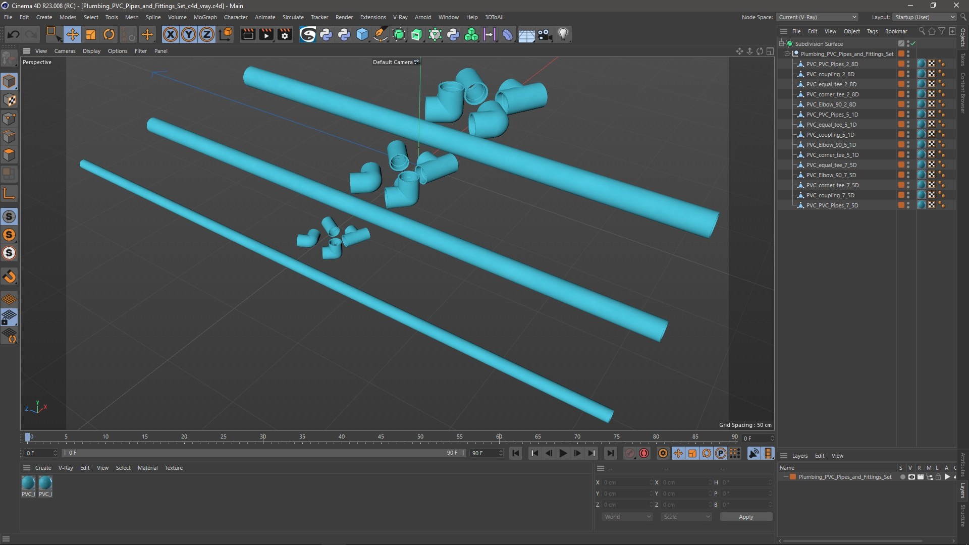 Plumbing PVC Pipes And Fittings Set 3D TurboSquid 2302331