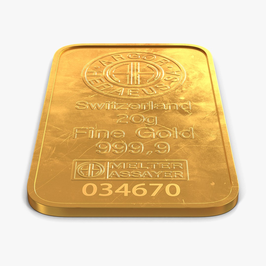 Gold Bar 20g 3D Model 3D model preview