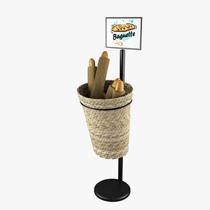 3d model oval willow basket