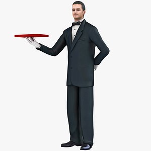 3d waiter 3 man model