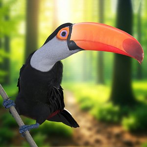 Toco Toucan Bird Rigged