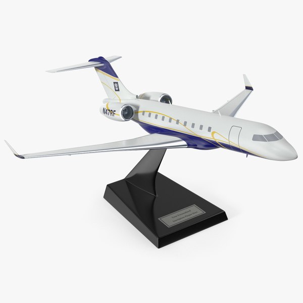 Bombardier Global 6000 Scale Model with Stand 3D