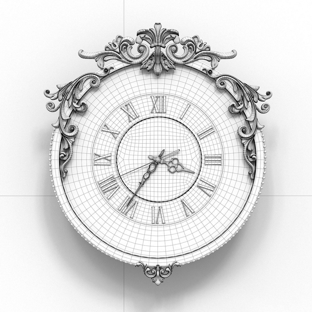 Decorative wall clock 3D model TurboSquid 1616563