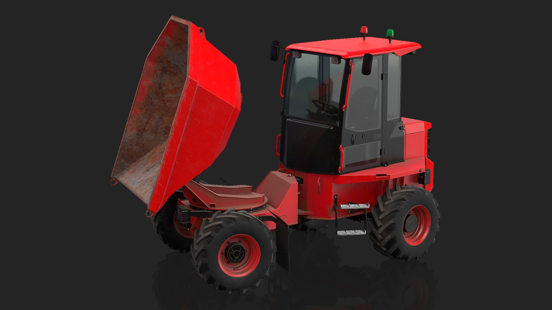 Cabbed Dumper Generic Dirty Rigged 3D model preview