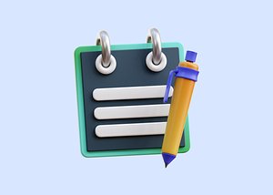 3D model Note Report 3d icon Illustration