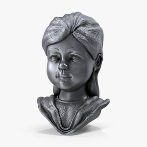 3D statue girl model