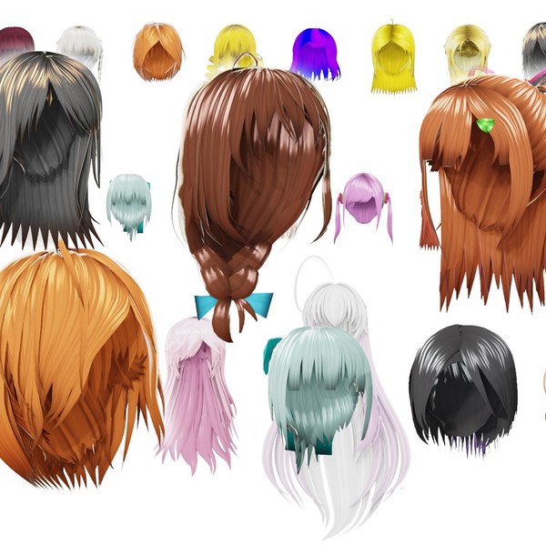 Stylized Anime Female Hairstyles 30 3D