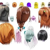 Stylized Anime Female Hairstyles 30