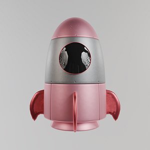 3D model Cute Stilysh Toy Cartoon Rocket