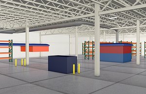 3D warehouse factory room