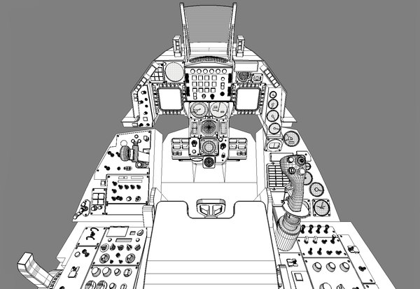 f-16 cockpit 3d model